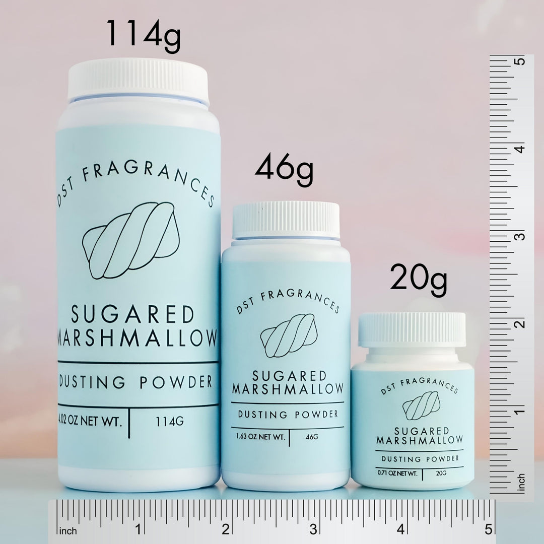 Sugared Marshmallow Powder Size Comparison 