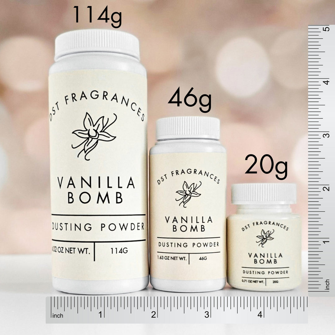 Vanilla Bomb Powder Size Comparison 