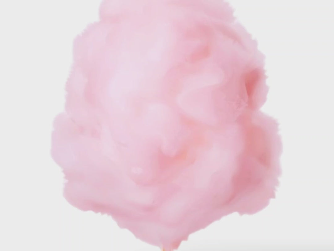 Muted video showing fragrance description text for "Cotton Candy".  "Notes of sugary strawberry & vanilla  combine to create a whimsical aroma that captures the joy of carnival treats &  carefree days."
