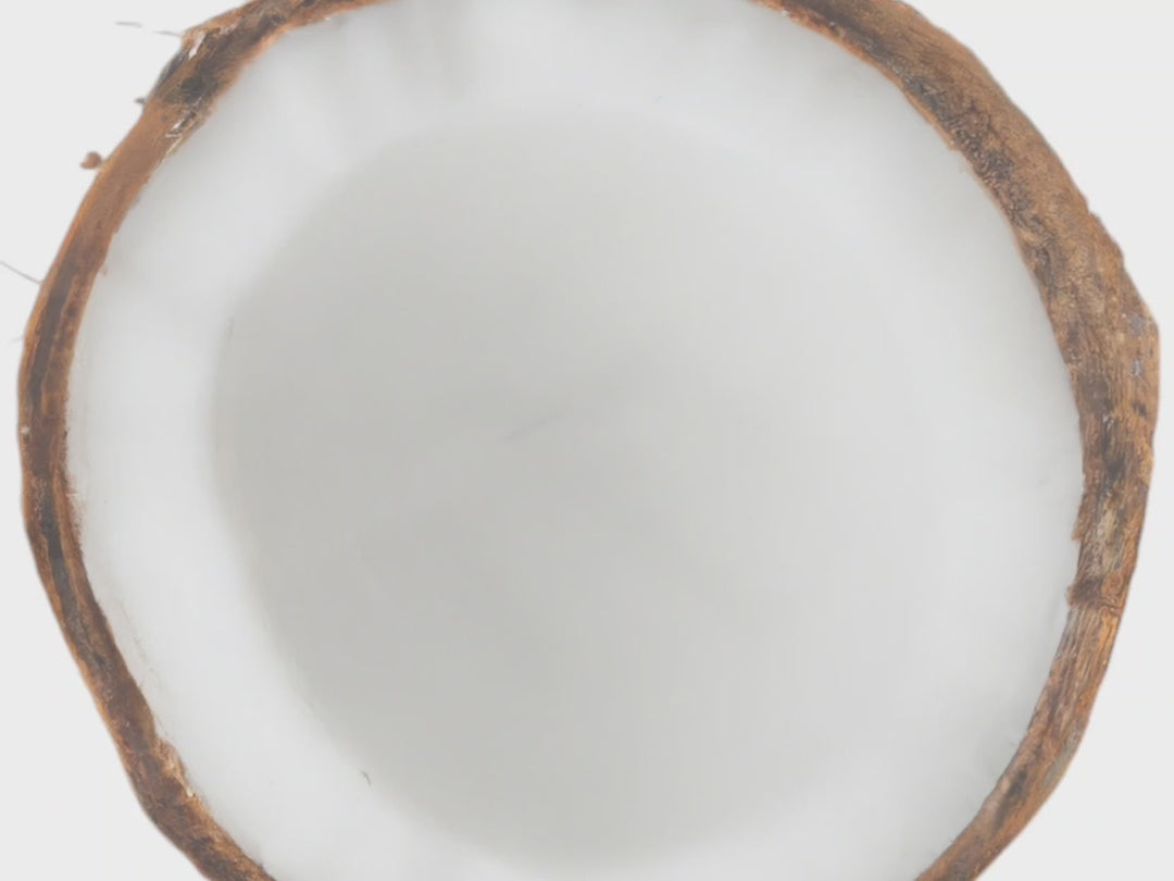 Muted Video showing text fragrance description for Caribbean Coconut. The classic unmistakable aroma of  fresh Caribbean  coconut.  
